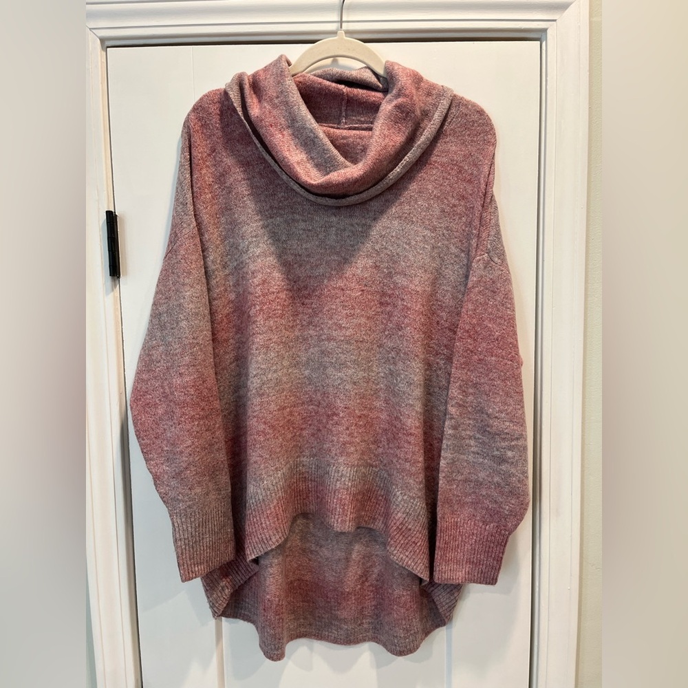 American Eagle Outfitters Blush and Heather Cowl Neck Sweater